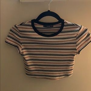 striped shein crop top